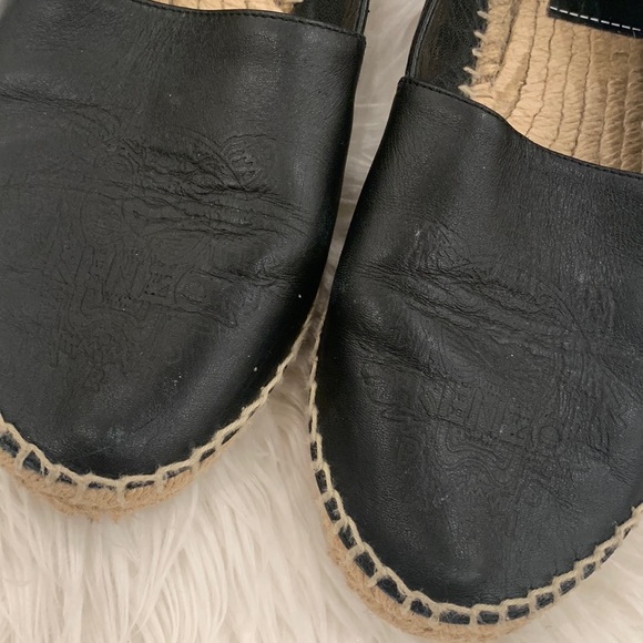 Kenzo Leather Tiger Black Flat Espadrilles - Picture 5 of 16